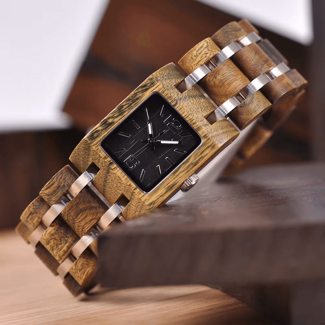 Dawn Square Wood Watch