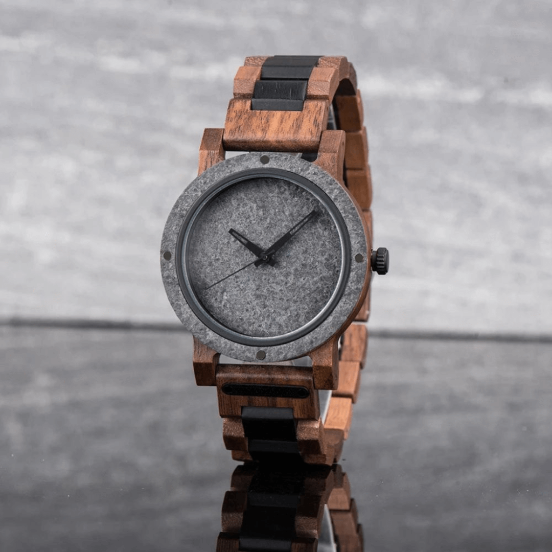 Jet Stone Wood Watch