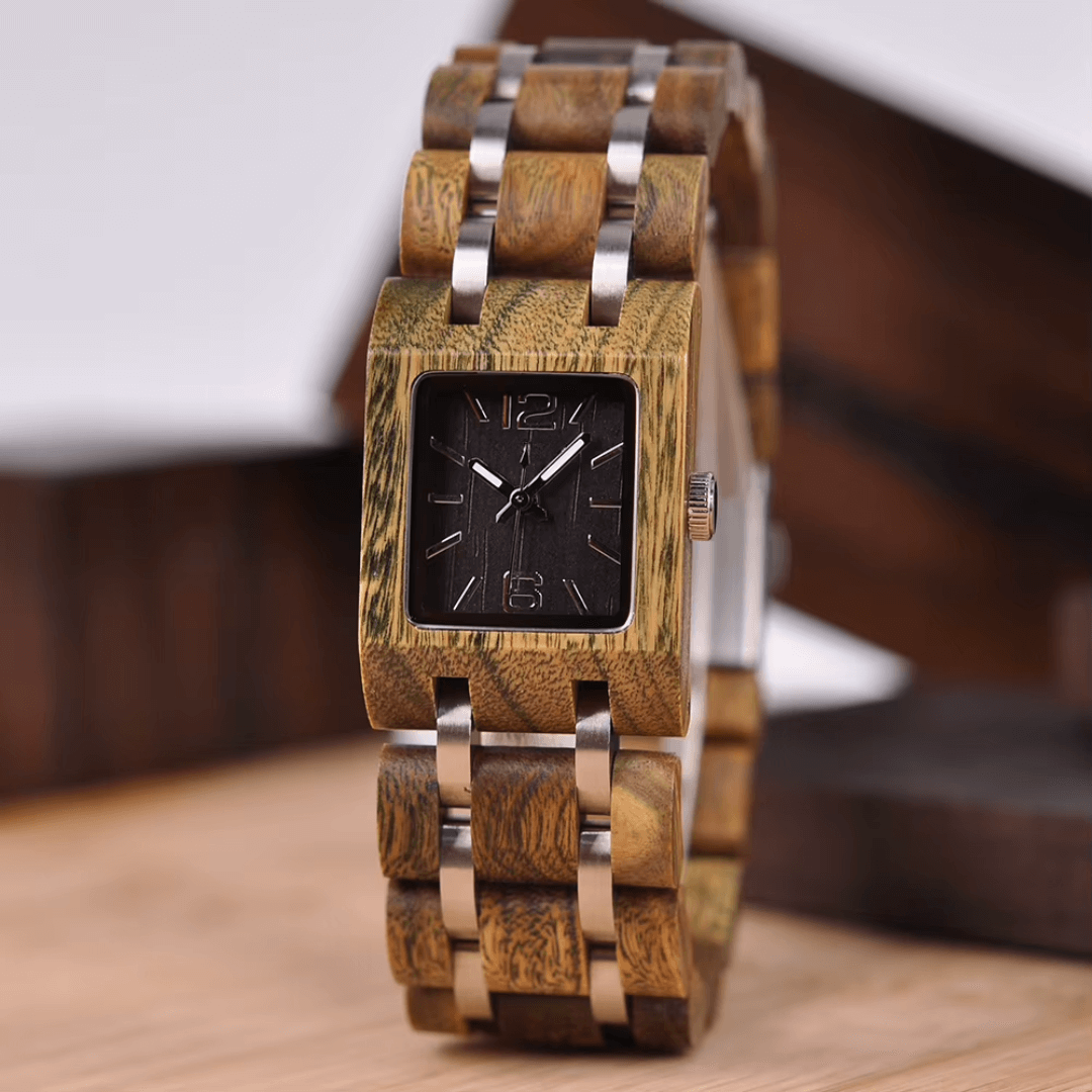 Dawn Square Wood Watch