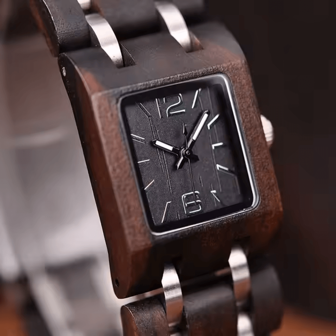 Dusk Square Wood Watch