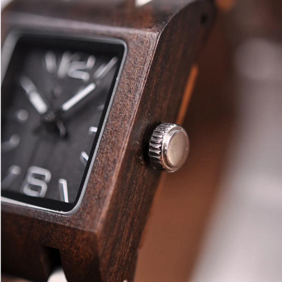 Dusk Square Wood Watch