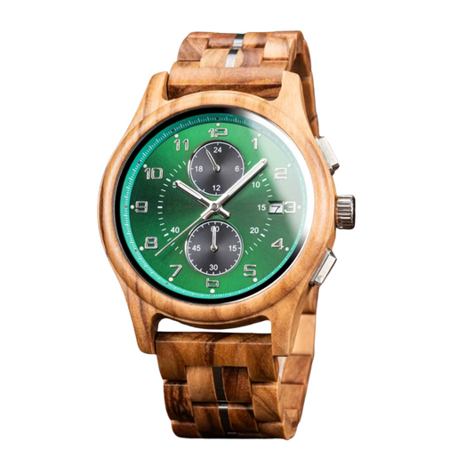 Sage Chronograph Wood Watch